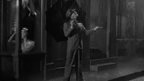 singing in the rain pluie movie film video black and white gif